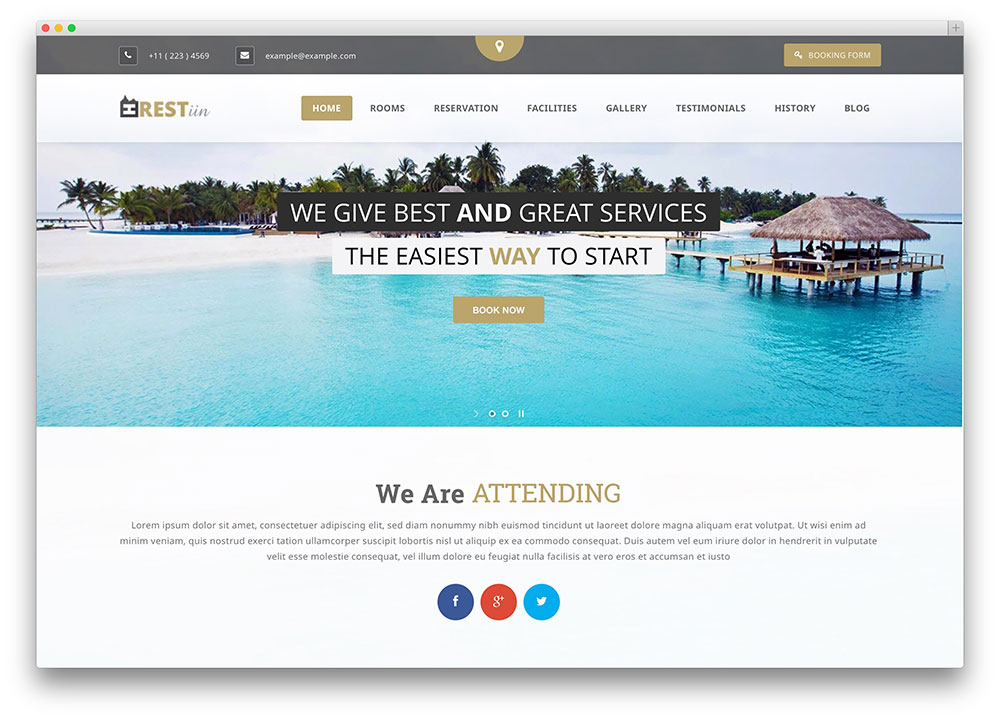 tema de WordPress de reserva de hotel restinn