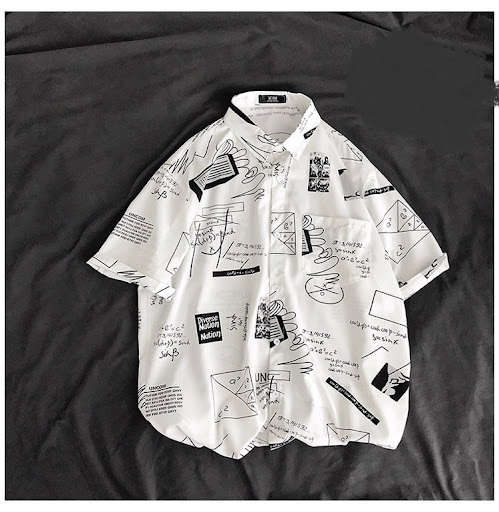 Title 2, Personalized Print Loose Graffiti Flower Shirt