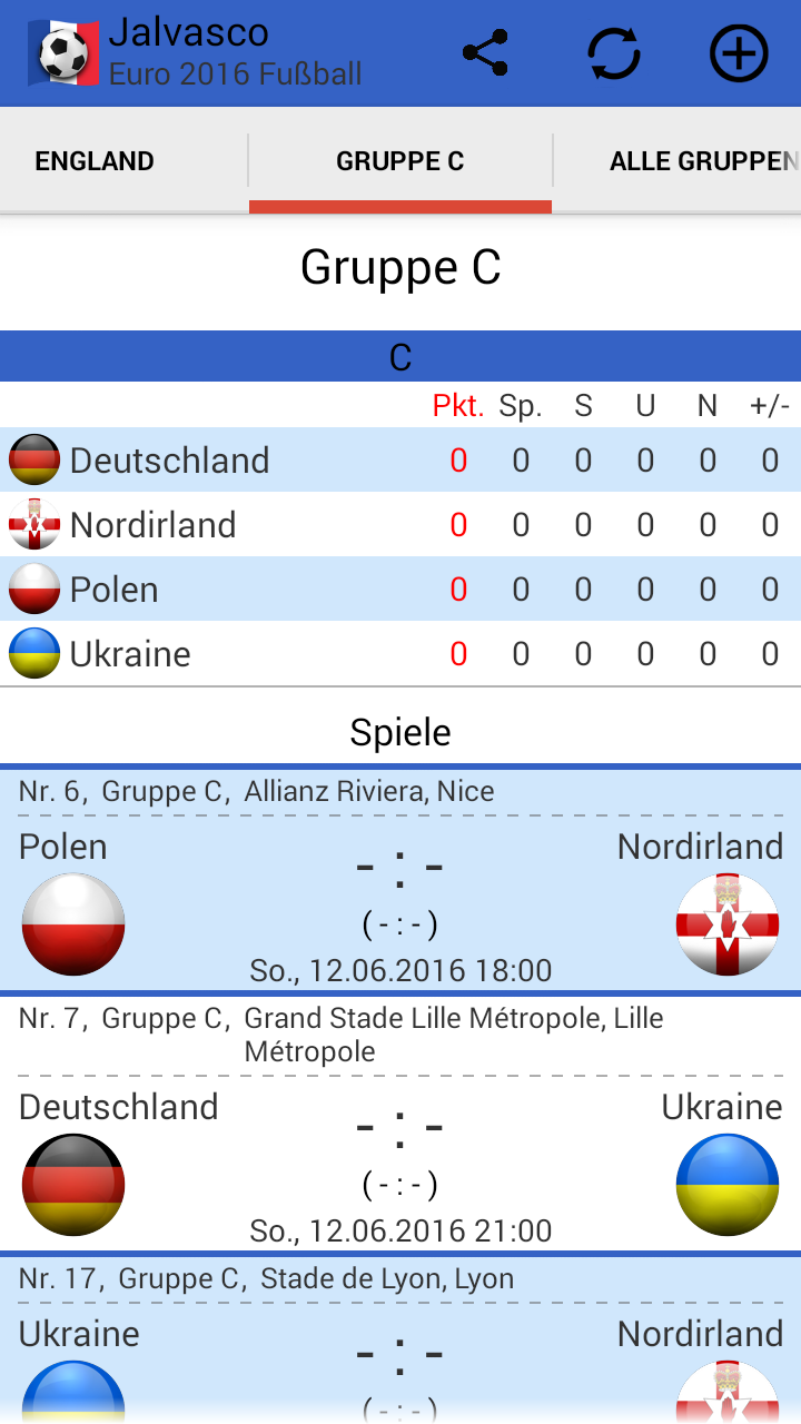 Android application Jalvasco Euro 2016 France screenshort