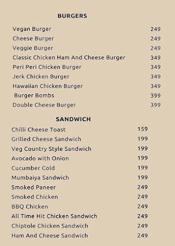 Hungry Junkies menu 