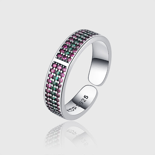 Title 3, Full Diamond Three-dimensional Fashion Ring, a ...