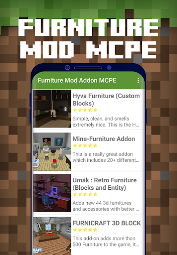 Screenshot Furniture Mod Addon MCPE