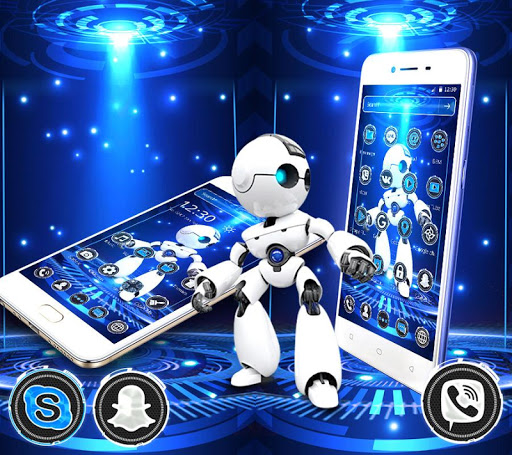 Blue Robot Technology Launcher Theme?