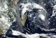 Satellite imagery shows tropical  cyclone Freddy approaching Madagascar in this satellite handout image.