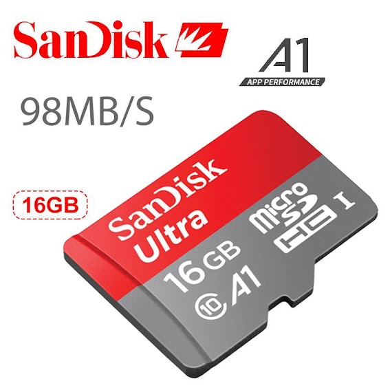 Thẻ Nhớ 16Gb Micro Sdhc Ultra A1 98Mb/S Sandisk + Adapter - Hàng Chính Hãng.