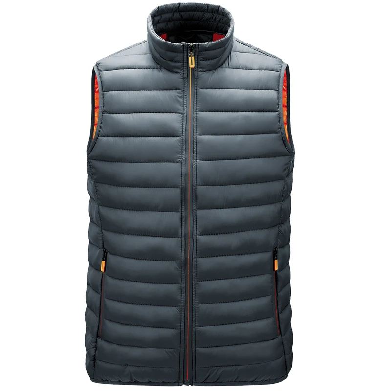 Chaleco de hombre otoño con cuello alzado chaqueta de algodón ideal para un look casual y abrigado, perfecto para el clima otoñal.