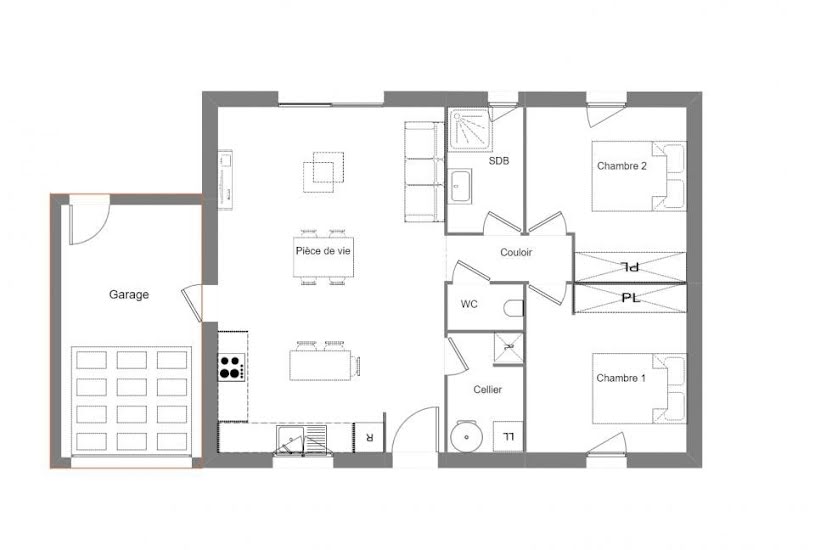  Vente Terrain + Maison - Terrain : 175m² - Maison : 62m² à Pomérols (34810) 