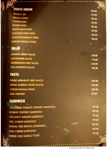 Roots Lounge menu 