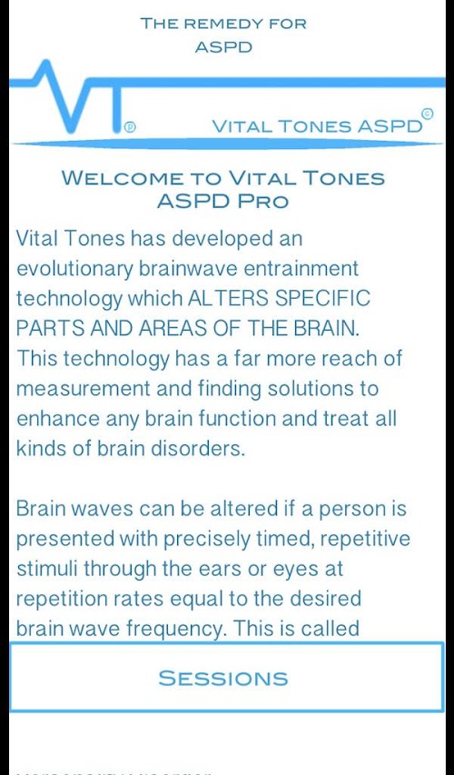 Android application Vital Tones ASPD screenshort