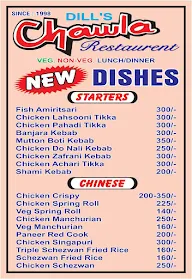 Dill's Chawla Restaurant menu 1