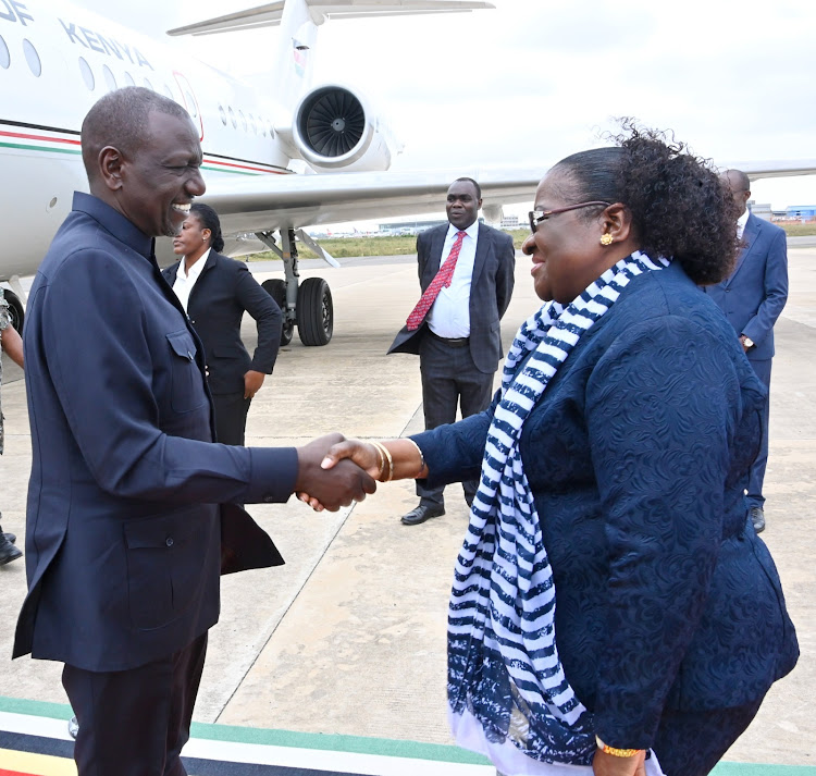 President William Ruto received by Verónica Nataniel Macamo Dlhovo, Minister of Foreign Affairs and Cooperation of the Republic of Mozambique in Maputo on August 10, 2023