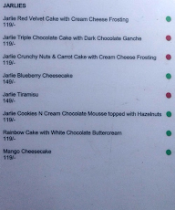 Jarlie - Fine Desserts menu 2