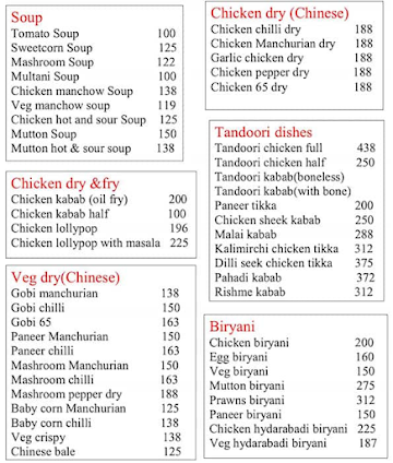 SM Kabab Palace menu 