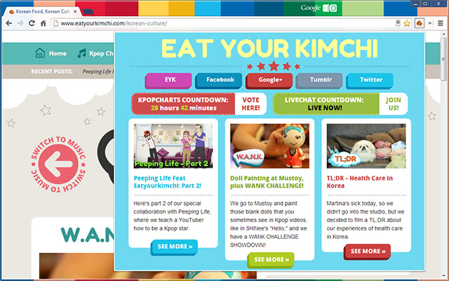 Eat Your Kimchi Nasty Reader chrome extension