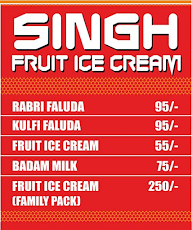 Singh Fruit Icecream menu 1