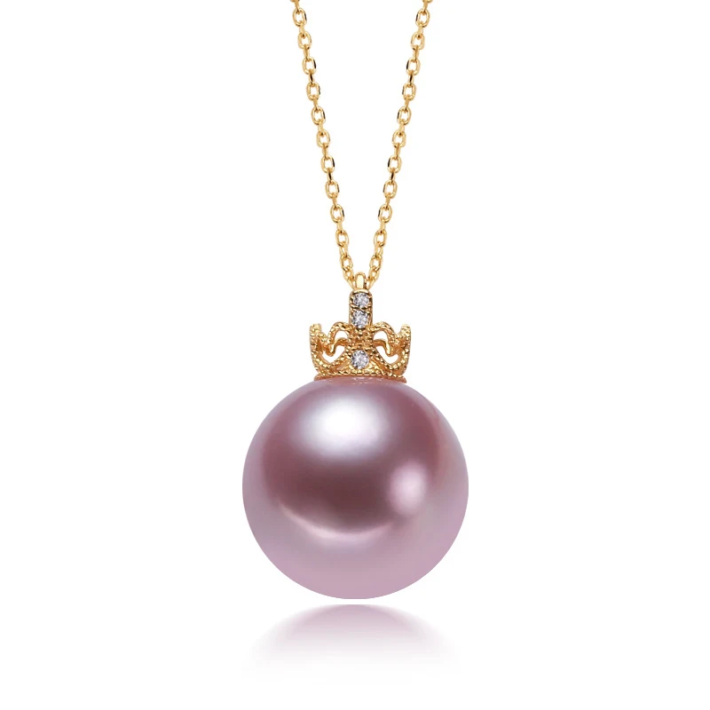 Title 6, Collier pendentif couronne argent 925 avec perl...