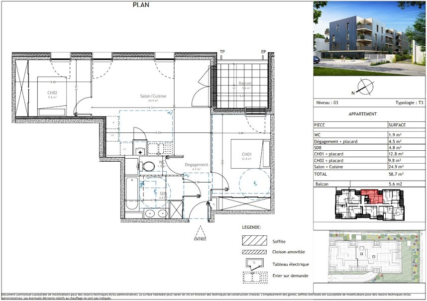 Vente appartement 3 pièces 60 m² à Lattes (34970), 299 500 €