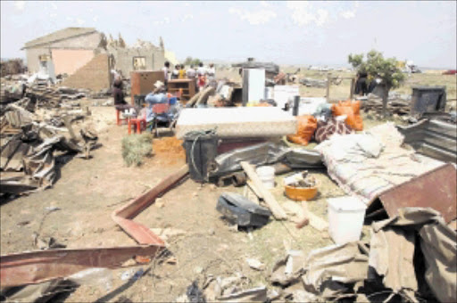 DEVASTATION: RDP houses were destroyed by a tornado that swept Duduza in Ekurhuleni. PHOTO: MABUTI KALI