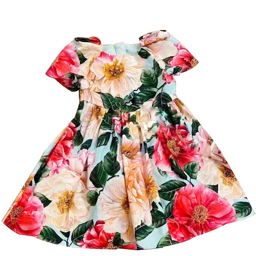 Title 3, Flower Short Sleeved Girls Summer Dress. Breath...