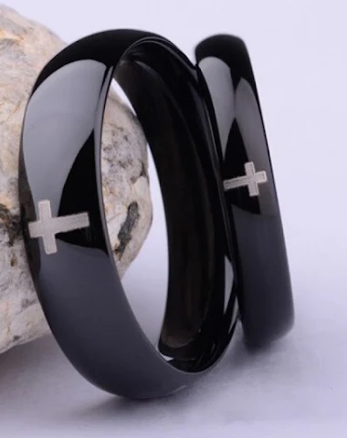 Bague Croix Simple en Acier Inoxyda - 2
