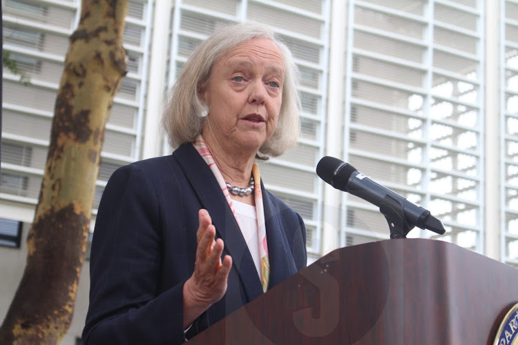 US ambassador to Kenya Margaret Whitman during a press conference at US Embassy, Gigiri on August 7, 2022/ANDREW KASUKU