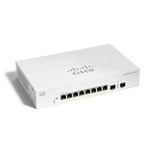 Thiết bị mạng/ Switch Cisco SBCBS220 Smart 8-port GE,PoE, Ext PS, 2x1G SFP - CBS220-8P-E-2G-EU