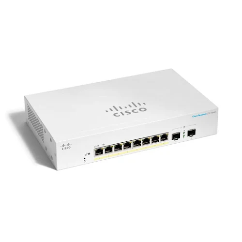 Thiết bị mạng/ Switch Cisco SBCBS220 Smart 8-port GE,PoE, Ext PS, 2x1G SFP - CBS220-8P-E-2G-EU