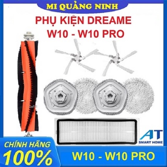 Phụ Kiện Robot Hút Bụi Dreame W10/ W10 Pro - Chổi Chính, Lọc Hepa, Chổi Cạnh, Khăn Lau