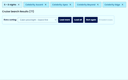 Cruise Cabin Price & Sort screenshot 4
