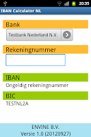 IBAN Calculator NL Screenshot