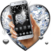 Silver Glittery Diamond Hearts Launcher Theme 1.1.7 Icon