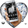 Silver Glittery Diamond Hearts Launcher Theme icon