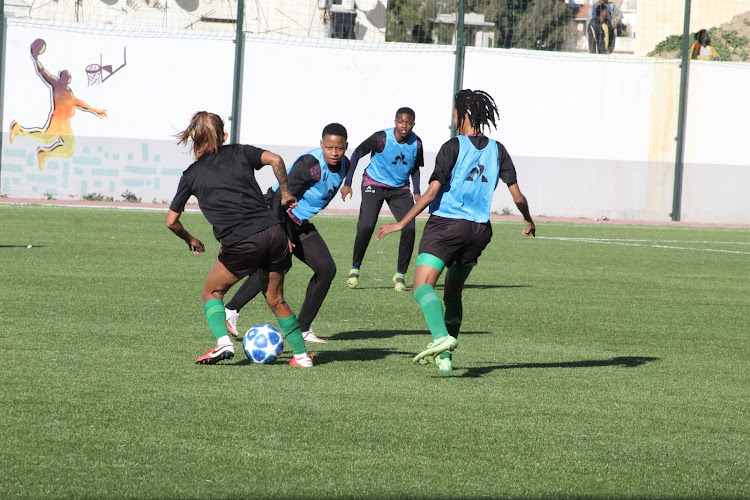 Banyana Banyana during their training session in preparation for the second leg against Algeria.