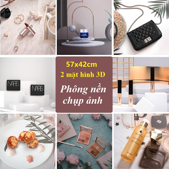 Tấm Phông Chụp Ảnh 2 Mặt 3D, Nền Chụp Ảnh Sản Phẩm Studio (Kích Thước 57X42Cm)