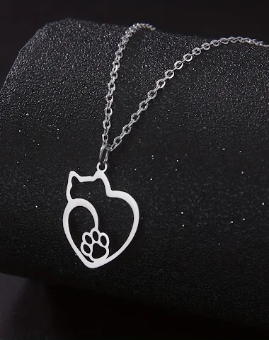 Stainless Steel Pet Silhouette Pend - 1