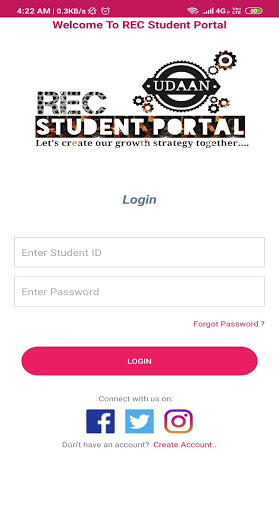 Screenshot REC Student Portal