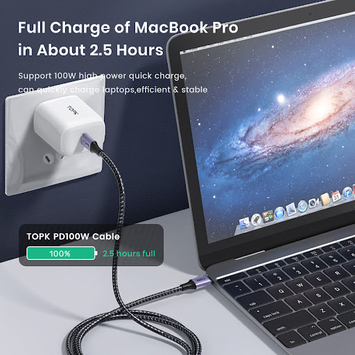 Title 3, PD100W Fast Charging Data Cable PD-Typec Male T...