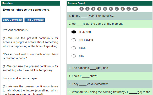 Elementary Grammar Exercise