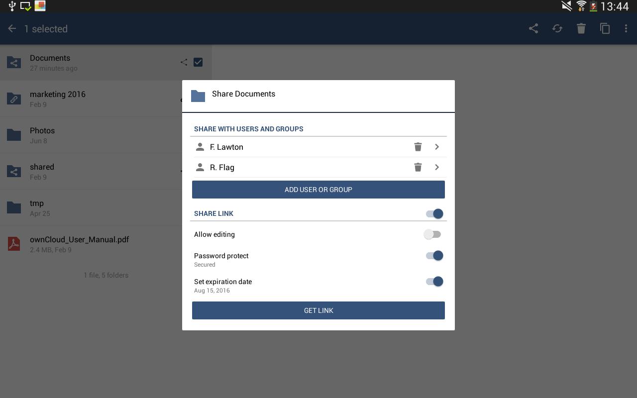    ownCloud- screenshot  