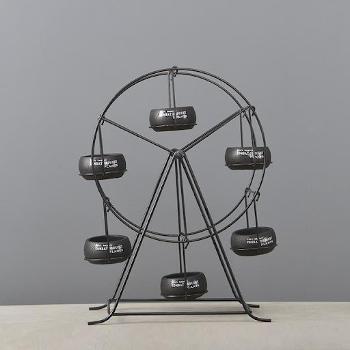Title 2, Ferris Wheel-stand with 6 Cement Succulent Plan...