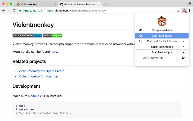 Violentmonkey BETA Preview image 1