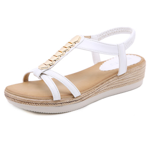 Title 2, Womens Casual Wedge Platform Metal Sandals for...