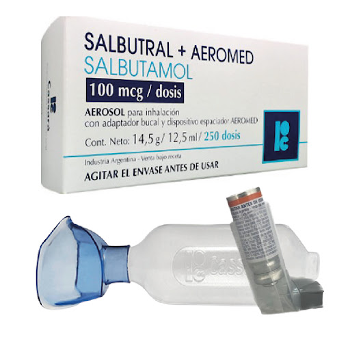 Salbutamol 100mcg Salbutral + Camara Aeromed Aerosol Mallen x 250 Dosis   