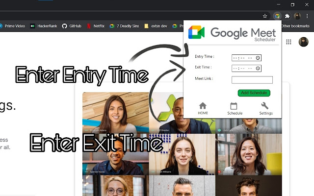 Google Meet Scheduler: Auto Join, Leave Meet