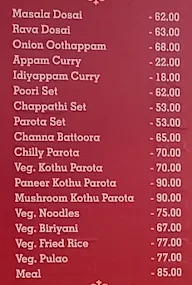 Sri Aiswariya Hotel menu 1