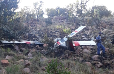 The light aircraft which went down in Mookgopong, killing both passengers on board.