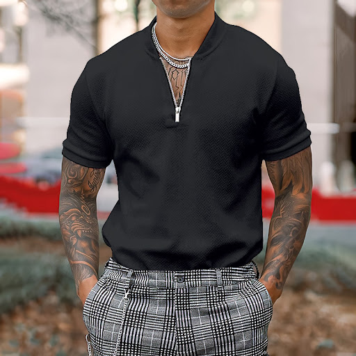 Title 8, Mens Casual Tight Short Sleeves Shirt, Comfort...