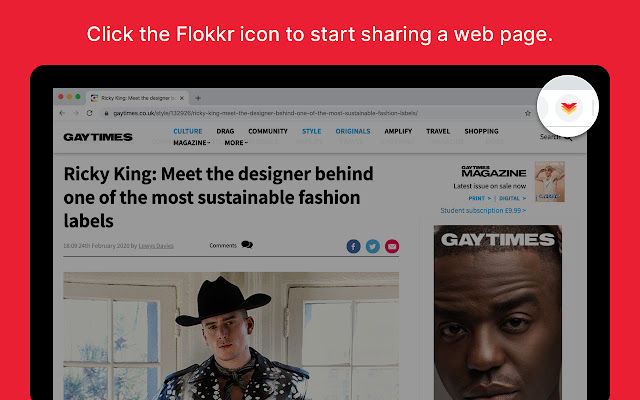 Share on Flokkr chrome extension