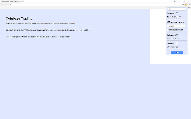 Coinbase Trading chrome extension