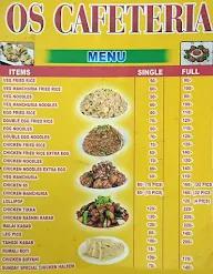 O S Cafeteria menu 1